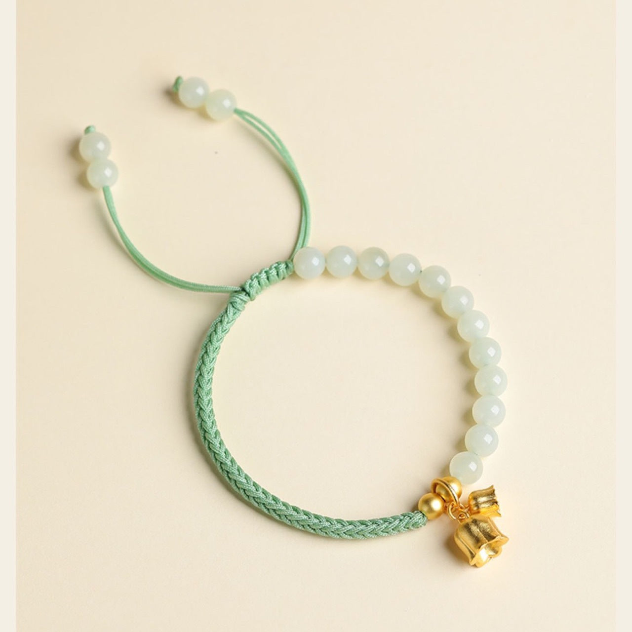 Natural Lily of the Valley Bracelet for Women: Hetian Jade Bead Bracelet