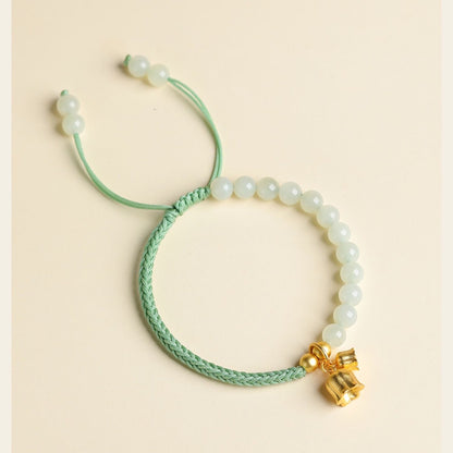 Natural Lily of the Valley Bracelet for Women: Hetian Jade Bead Bracelet