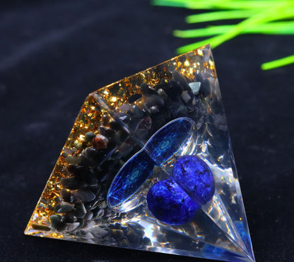 Crystal Ball Stone Pyramid Resin Home Decor Ornament