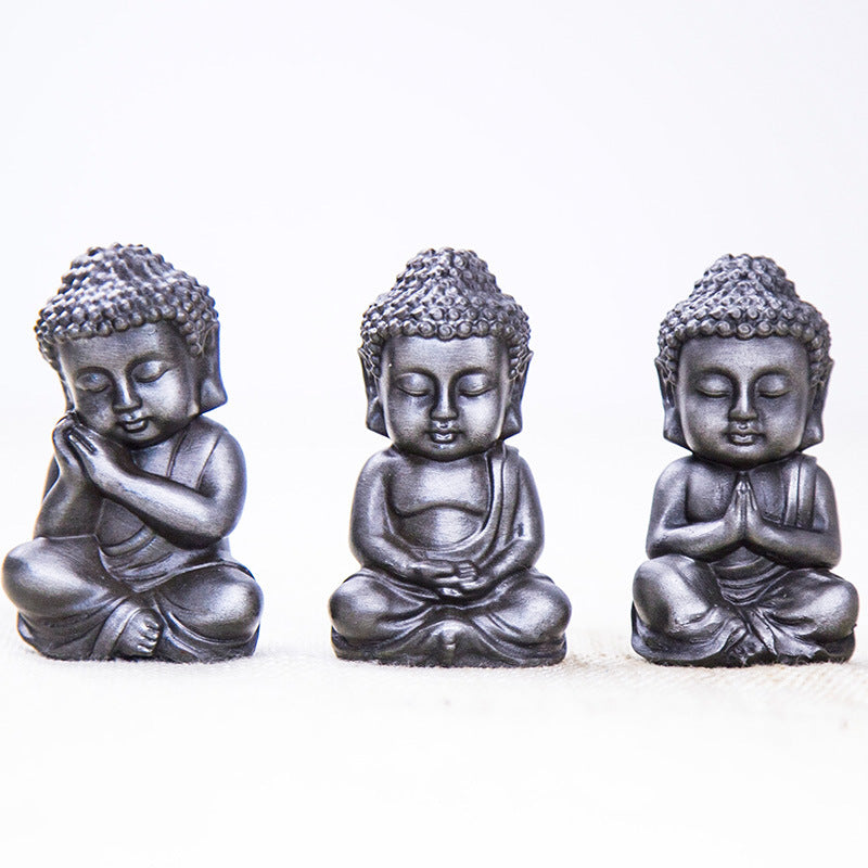 Chinese Zen-Inspired Creative Buddha Shakyamuni Figurine, Handmade Home Decor Ornament for Living Room Tabletop Craftsmanship