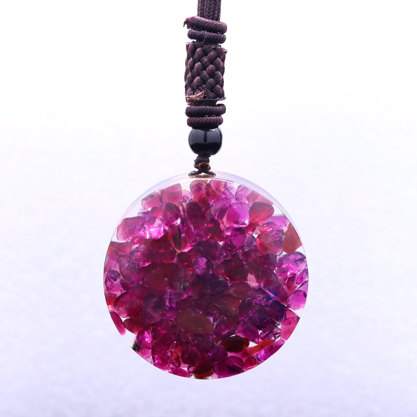 Handcrafted Crystal Pendant with Crystal Chip Droplet Resin Necklace