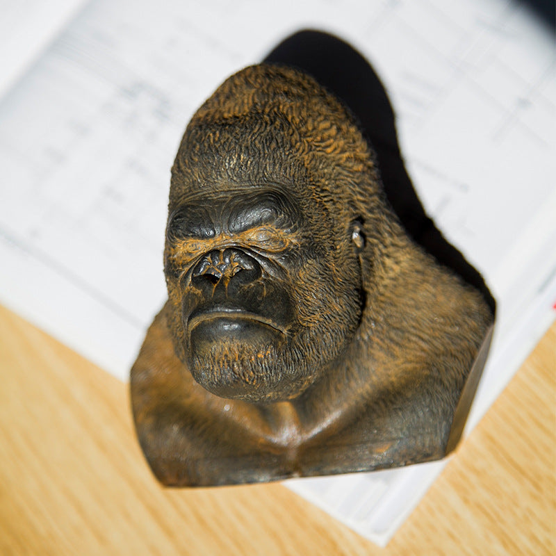 Art Figurine Bust Decoration: Handcrafted, sturdy Gorilla Desktop Home Decor Ornament
