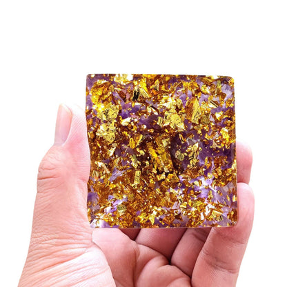 Crystal Ball Stone Pyramid Resin Home Decor Ornament