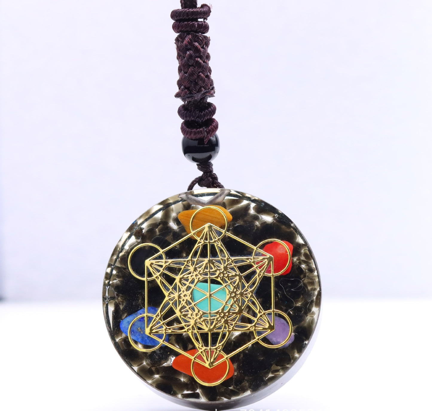 Handcrafted Crystal Pendant with Crystal Chip Droplet Resin Necklace