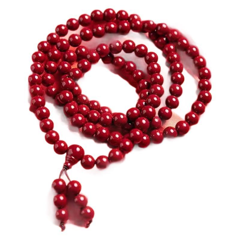 Authentic 108-Bead Cinnabar High-Purity Bracelet