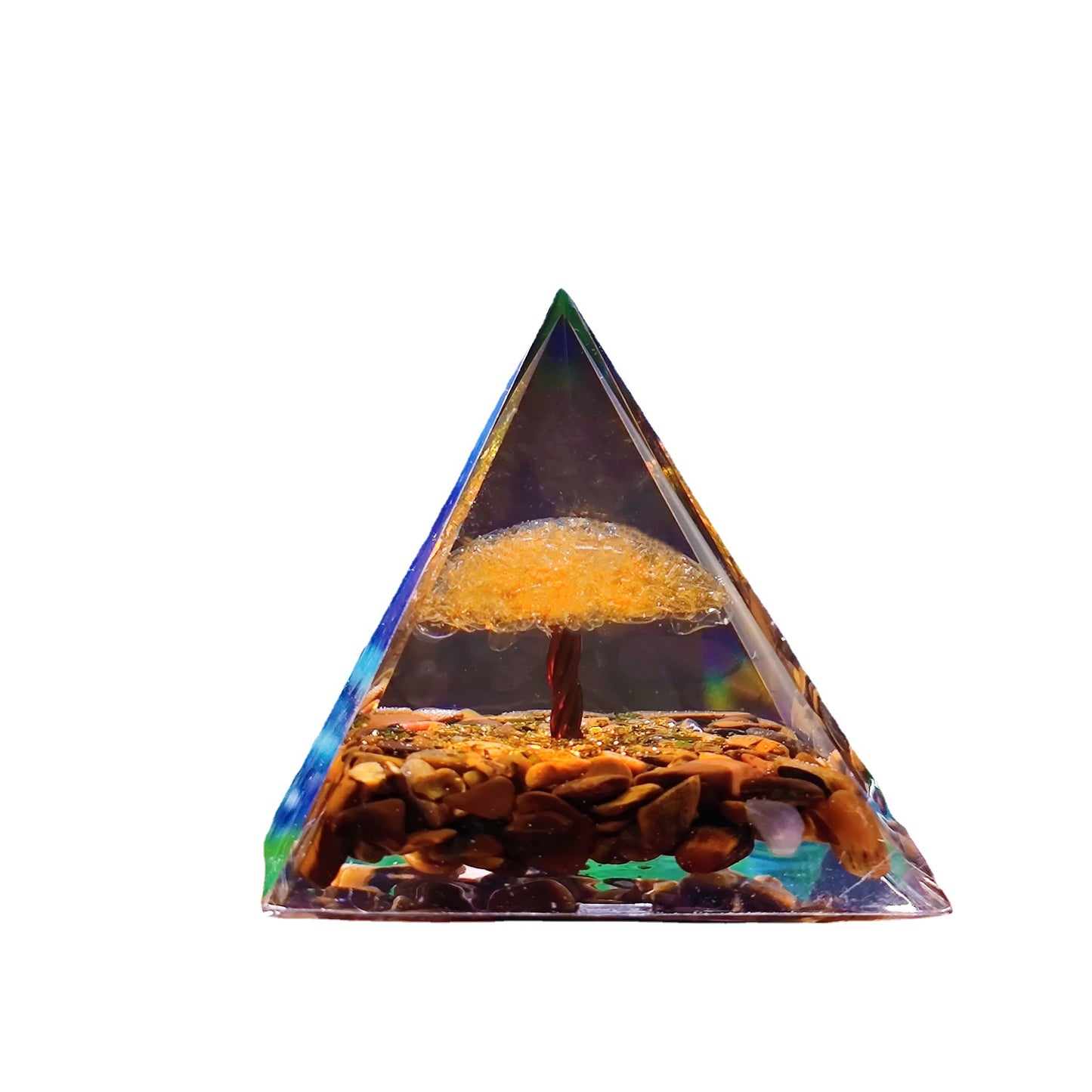 Crystal Ball Shard Pyramid Home Craft Resin Ornament