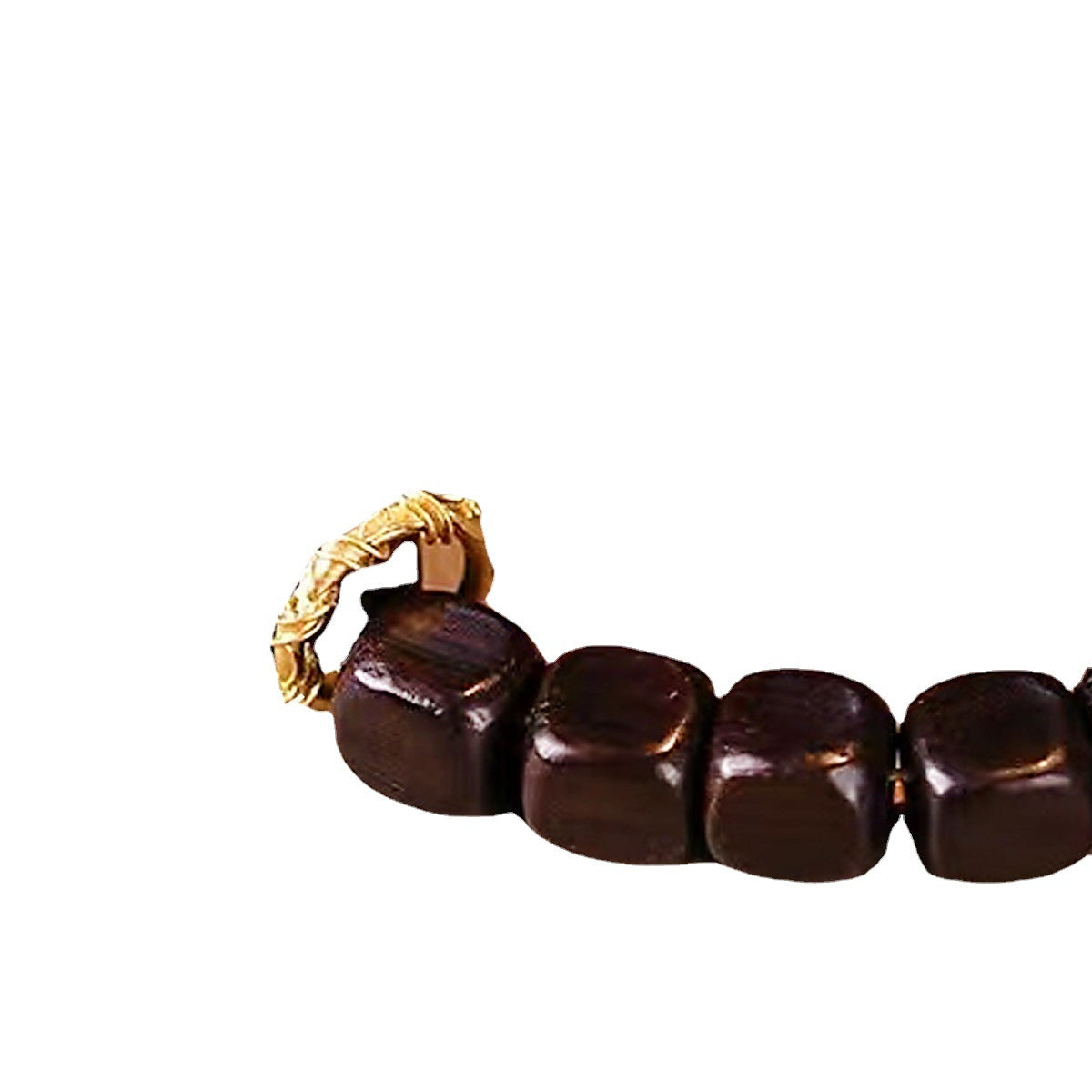 Yutang Black Ebony Square Bead Bracelet: Minimalist and High-End Chinese Style Accessory