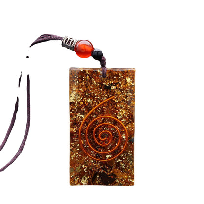 Natural Crystal Stone Epoxy Pendant Necklace