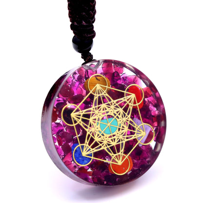 Handcrafted Crystal Pendant with Crystal Chip Droplet Resin Necklace