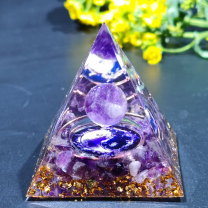 Crystal Ball Fragment Pyramid Home Craft Resin Ornament
