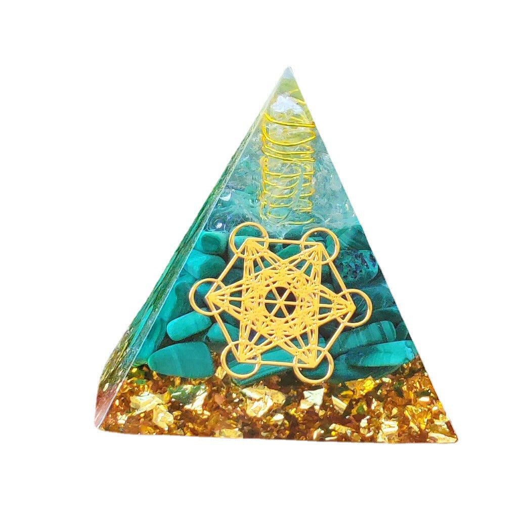 Crystal Ball Fragment Pyramid Home Craft Resin Ornament