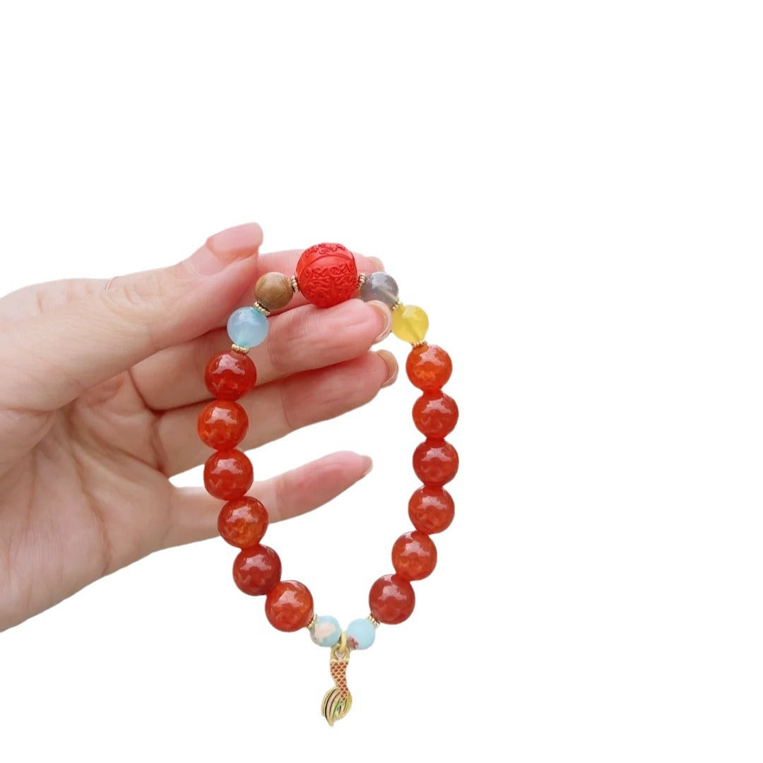 Bracelet with Nine Purple Fire Dragon Spirit Beads