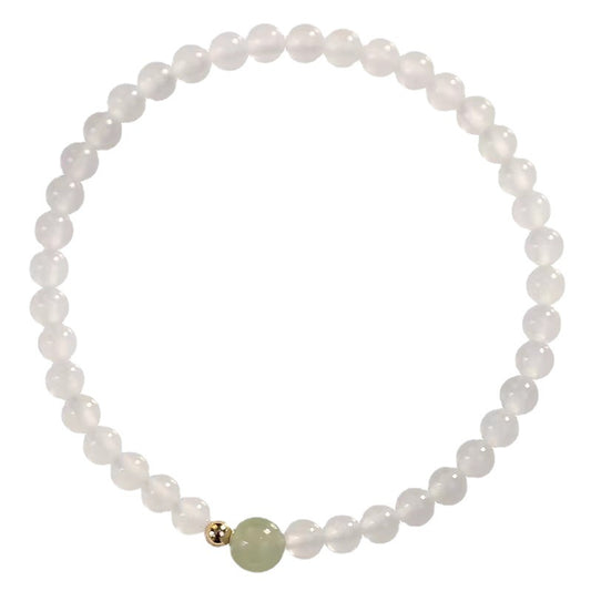 Natural Hetian Jade White Agate Bracelet