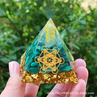 Crystal Ball Fragment Pyramid Home Craft Resin Ornament