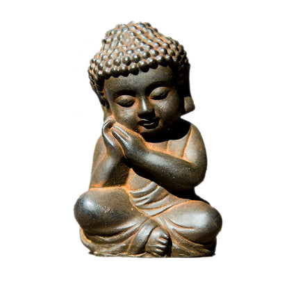 Chinese Zen-Inspired Creative Buddha Shakyamuni Figurine, Handmade Home Decor Ornament for Living Room Tabletop Craftsmanship