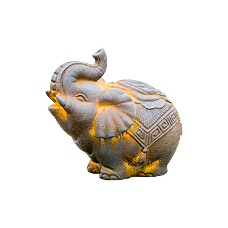 New Chinese-Style National-Inspired Fortune Elephant Ornament, Handcrafted Cast Iron-Like Decor for Study, Tea Pet, and Home Display Craft
