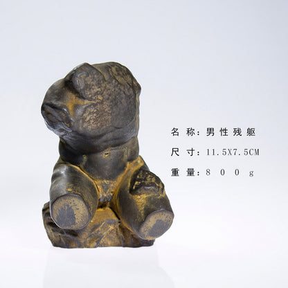 Modern Minimalist European-Style Art Sculpture: Torso Figurine for Office, Wine Cabinet, or Entryway Desktop Decor