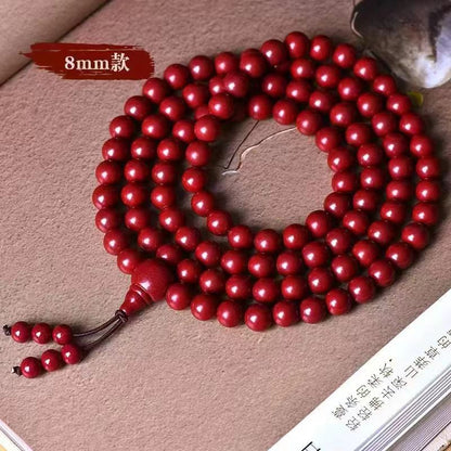Authentic 108-Bead Cinnabar High-Purity Bracelet