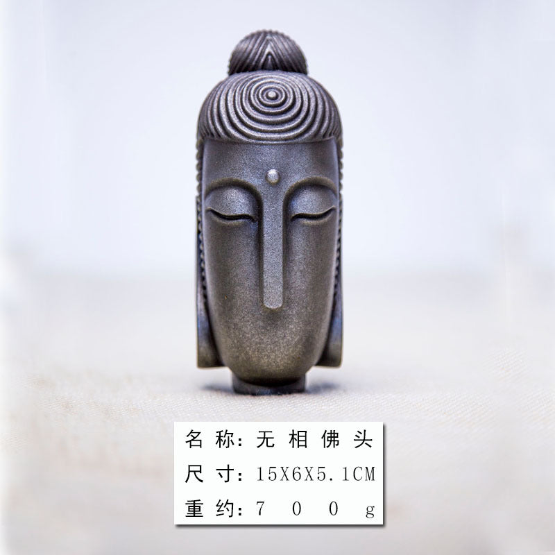 New Chinese-Style Zen-Inspired Abstract Buddha Head Figurine