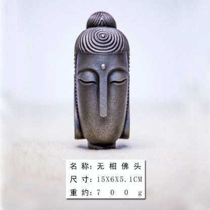 New Chinese-Style Zen-Inspired Abstract Buddha Head Figurine