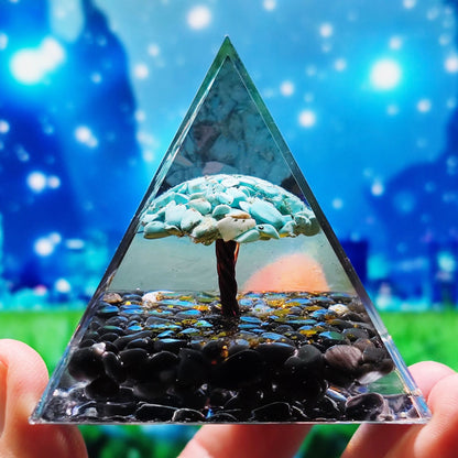 Crystal Ball Shard Pyramid Home Craft Resin Ornament