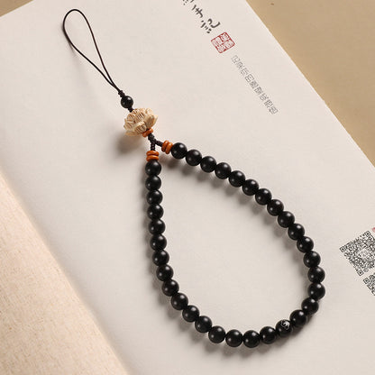 Sandalwood Phone Pendant - Boxwood Lotus, Green Sandalwood, and Rosewood Short Phone Chain Accessory