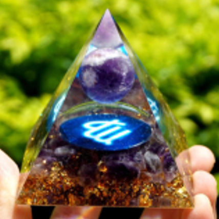 Twelve Zodiac Crystal Ball Stone Pyramid Resin Ornament