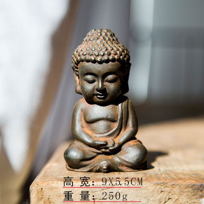 Chinese Zen-Inspired Creative Buddha Shakyamuni Figurine, Handmade Home Decor Ornament for Living Room Tabletop Craftsmanship