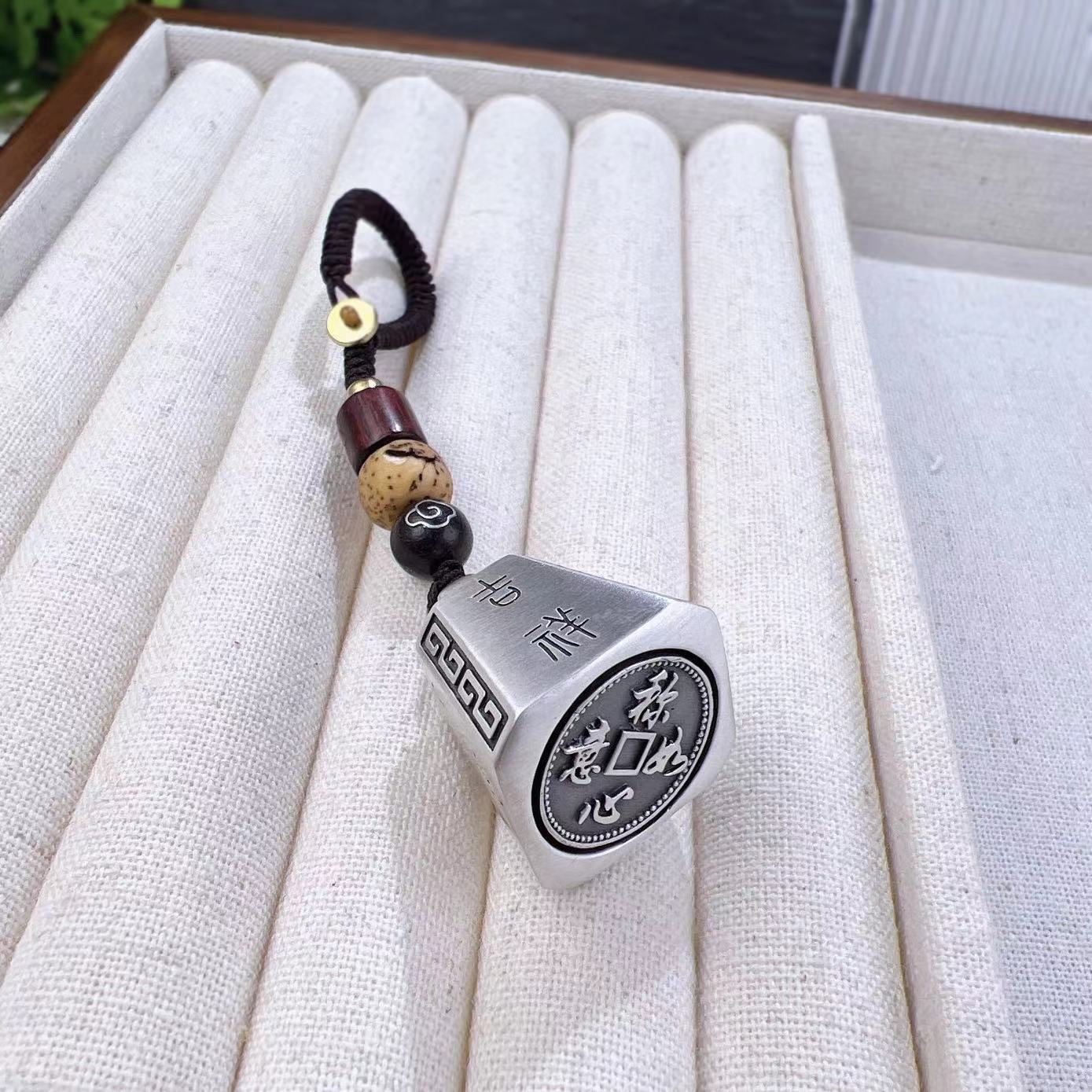 24g 999 Pure Silver Chinese Weight Handpiece - Symbol of Contentment and Wish Fulfillment