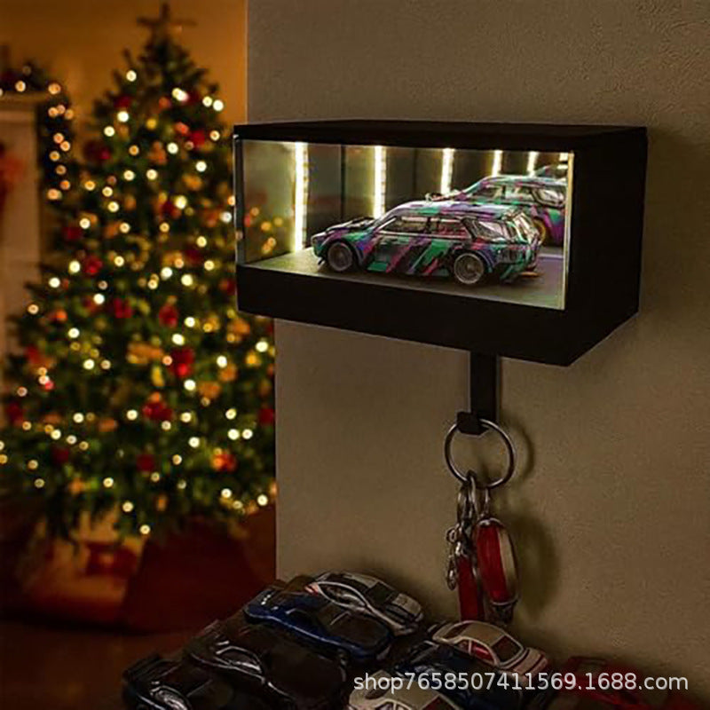 Infinity Mirror LED Garage Key Holder - side view