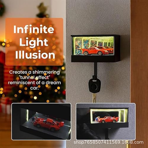 Infinity Mirror LED Garage Key Holder - lit up effect